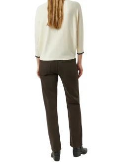 comma Damen Strickpullover in beige - Ärmel: 3/4 Arm