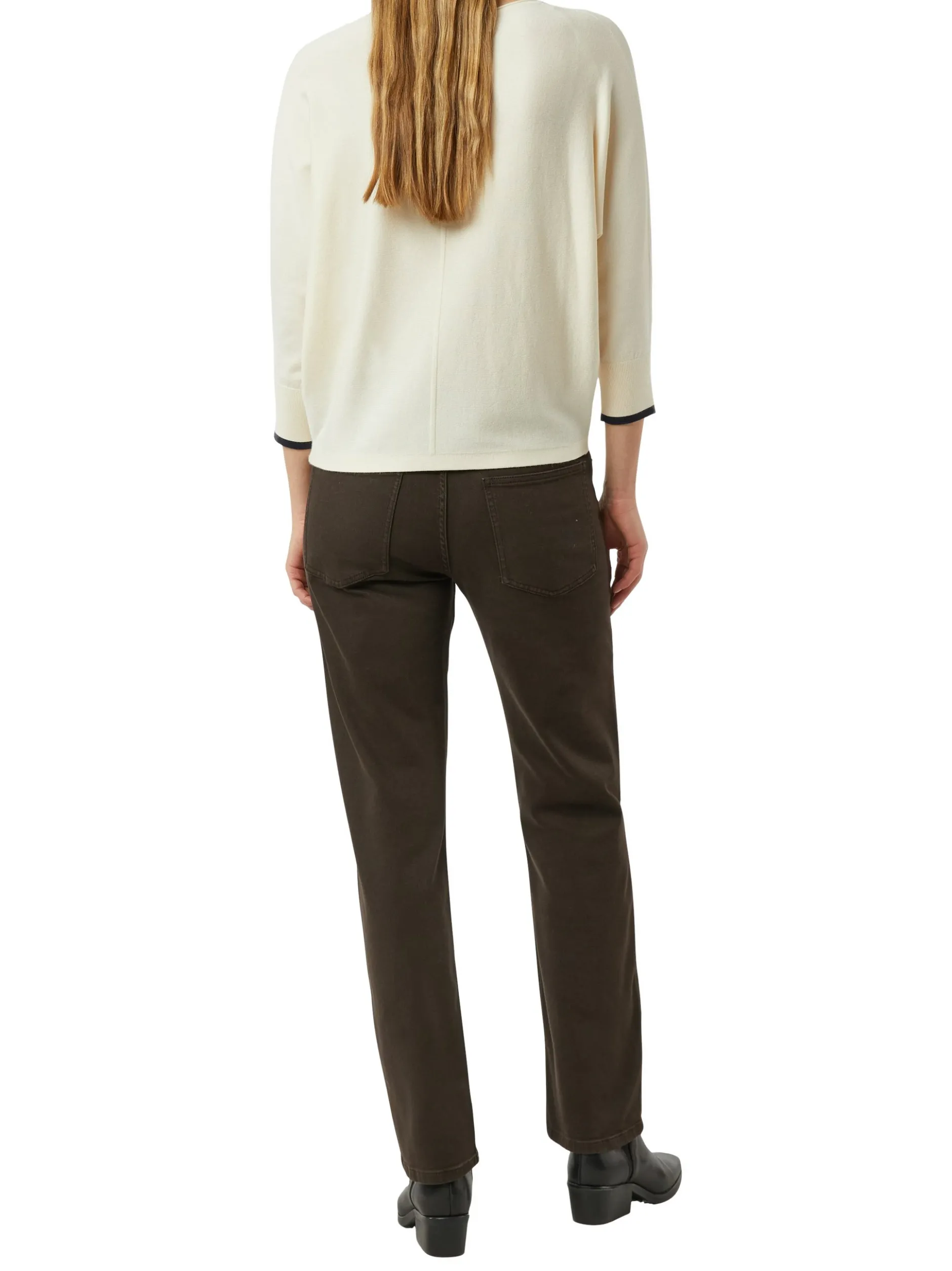 comma Damen Strickpullover in beige - Ärmel: 3/4 Arm