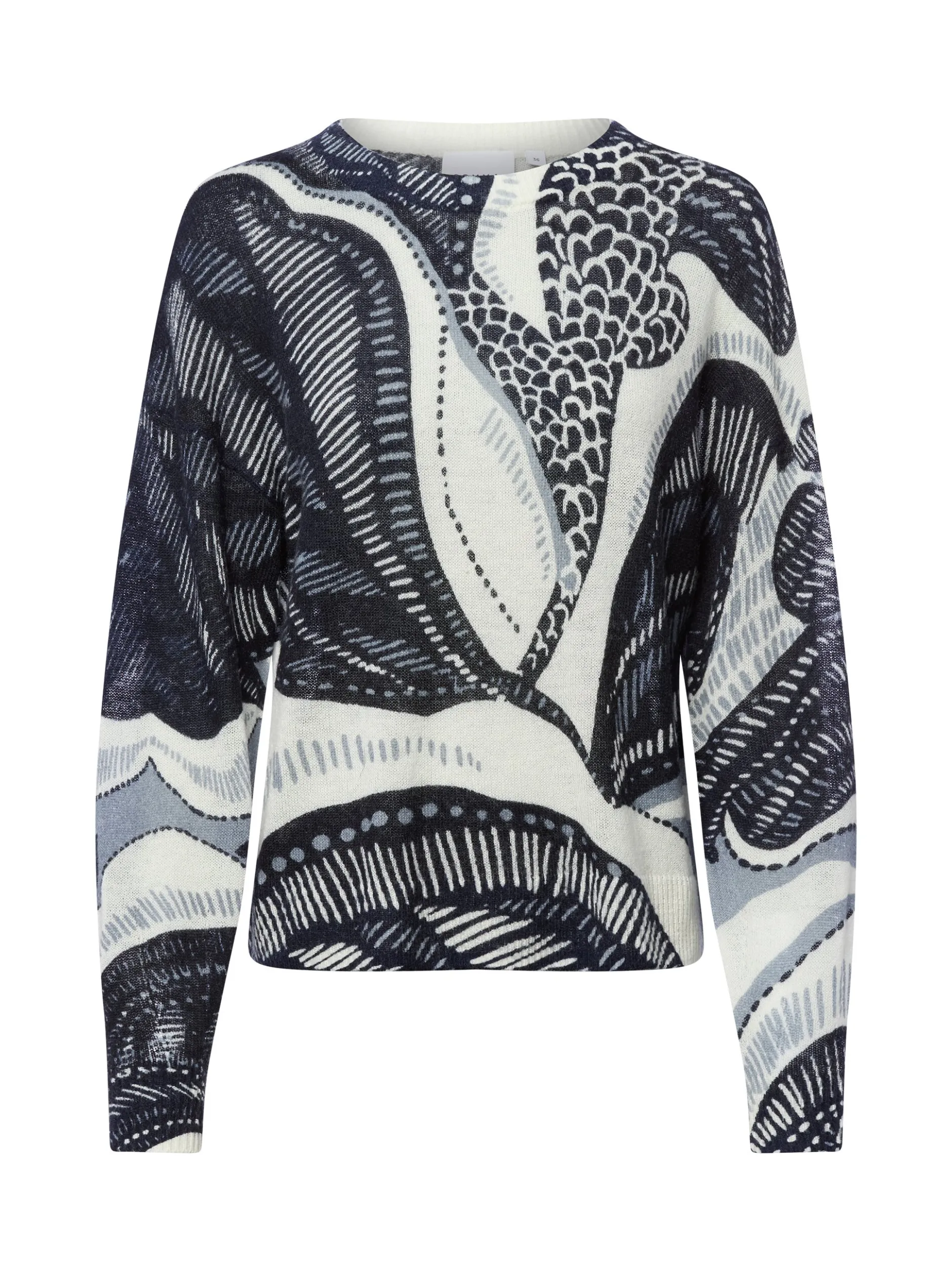comma Damen Strickpullover in marine ecru