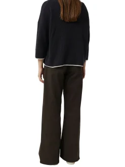 comma Damen Strickpullover in marine - Ärmel: 3/4 Arm