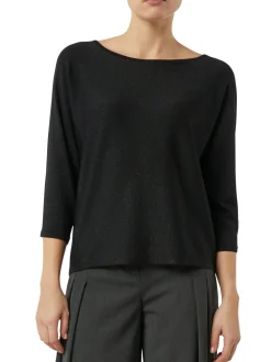 comma Damen Strickpullover in schwarz - Ärmel: 3/4 Arm