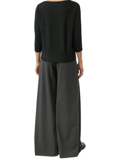 comma Damen Strickpullover in schwarz - Ärmel: 3/4 Arm