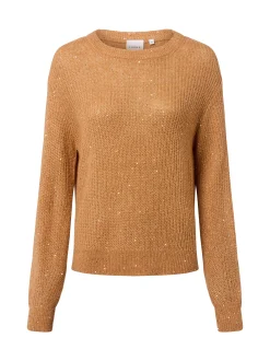 comma Damen Strickpullover mit Alpaka-Anteil in camel