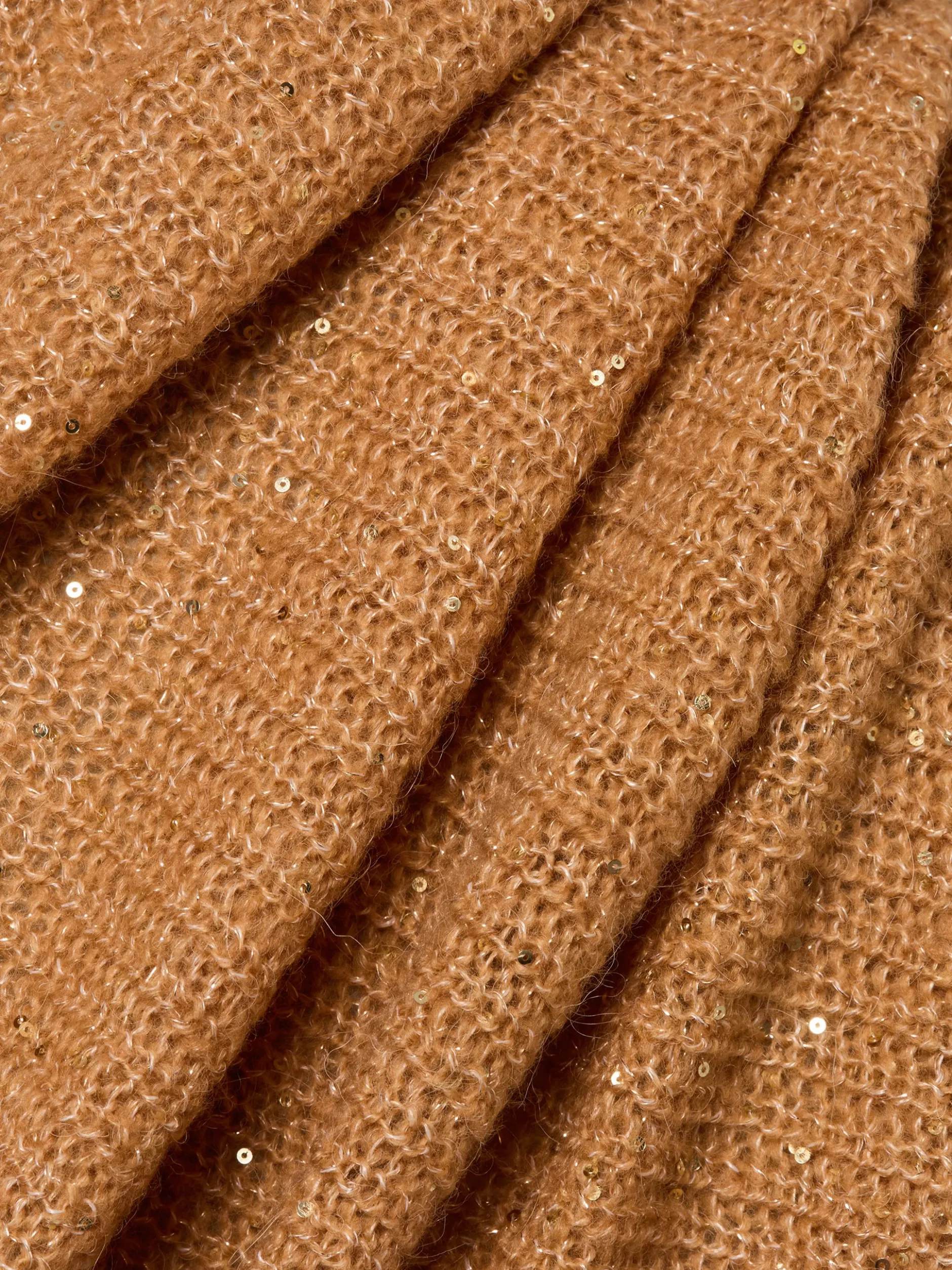 comma Damen Strickpullover mit Alpaka-Anteil in camel