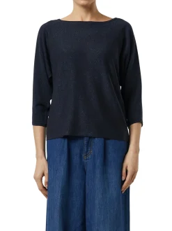 comma Damen Strickshirt in marine - Ausschnitt: Rundhals