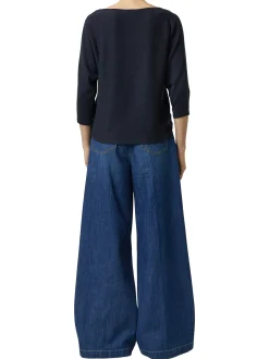 comma Damen Strickshirt in marine - Ausschnitt: Rundhals