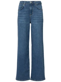 comma Damen Wide Leg Jeans - Anna in denim - Länge: lang