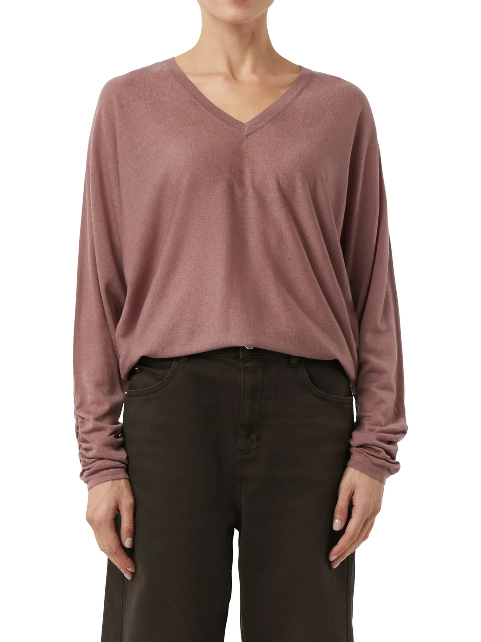 comma Damen Wollshirt in rosenholz - Ärmel: langarm