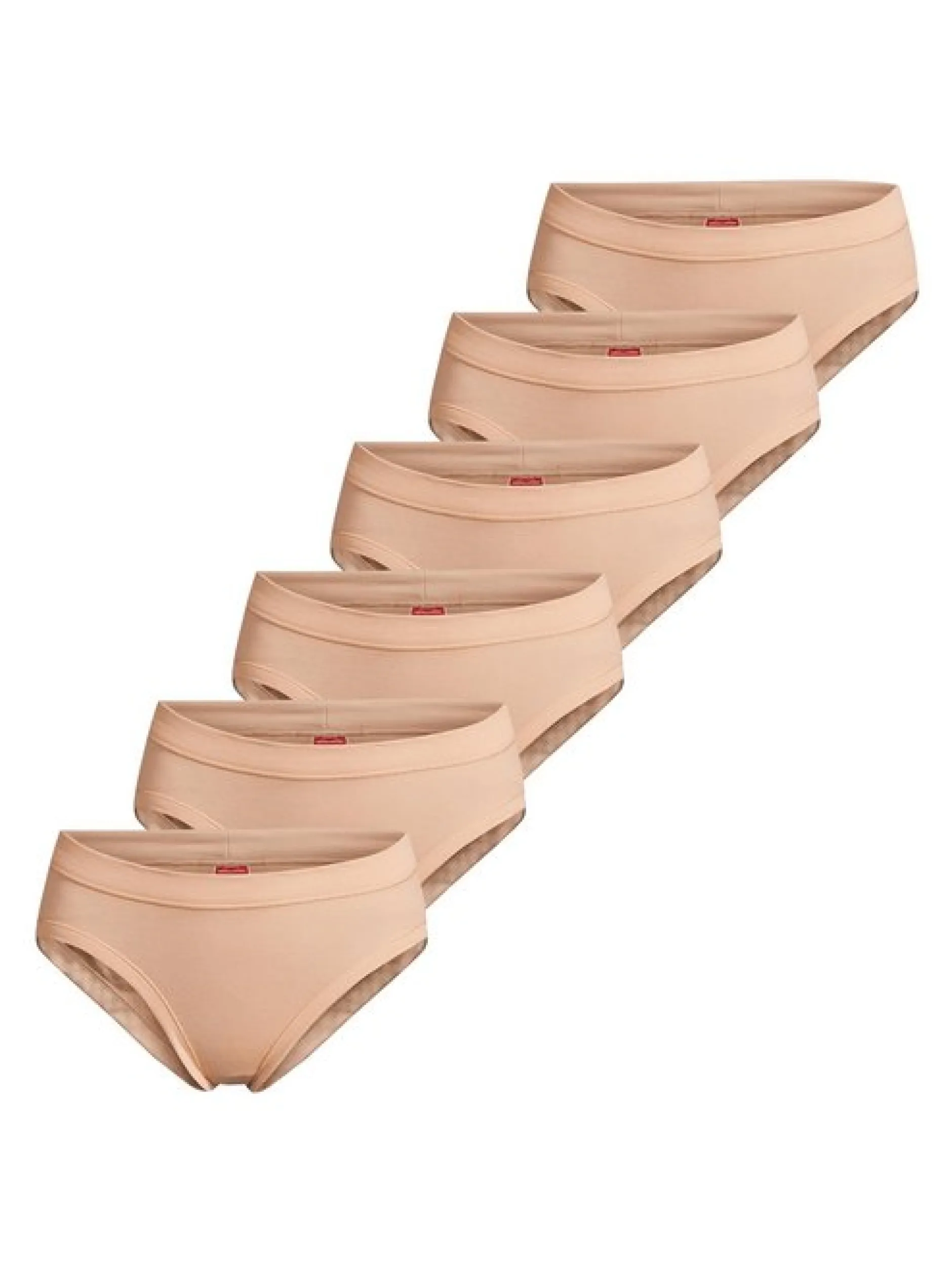 con-ta Damen Hüftslip - 6er Pack Feinripp in beige