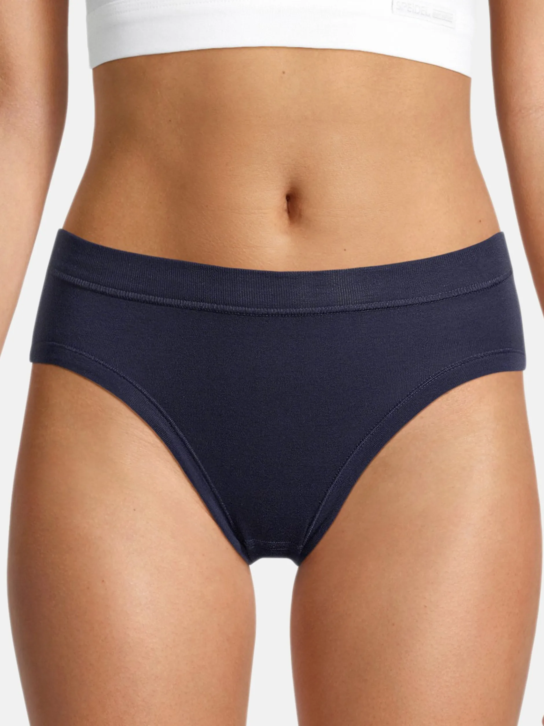 con-ta Damen Hüftslip - 3er Pack Feinripp in blau