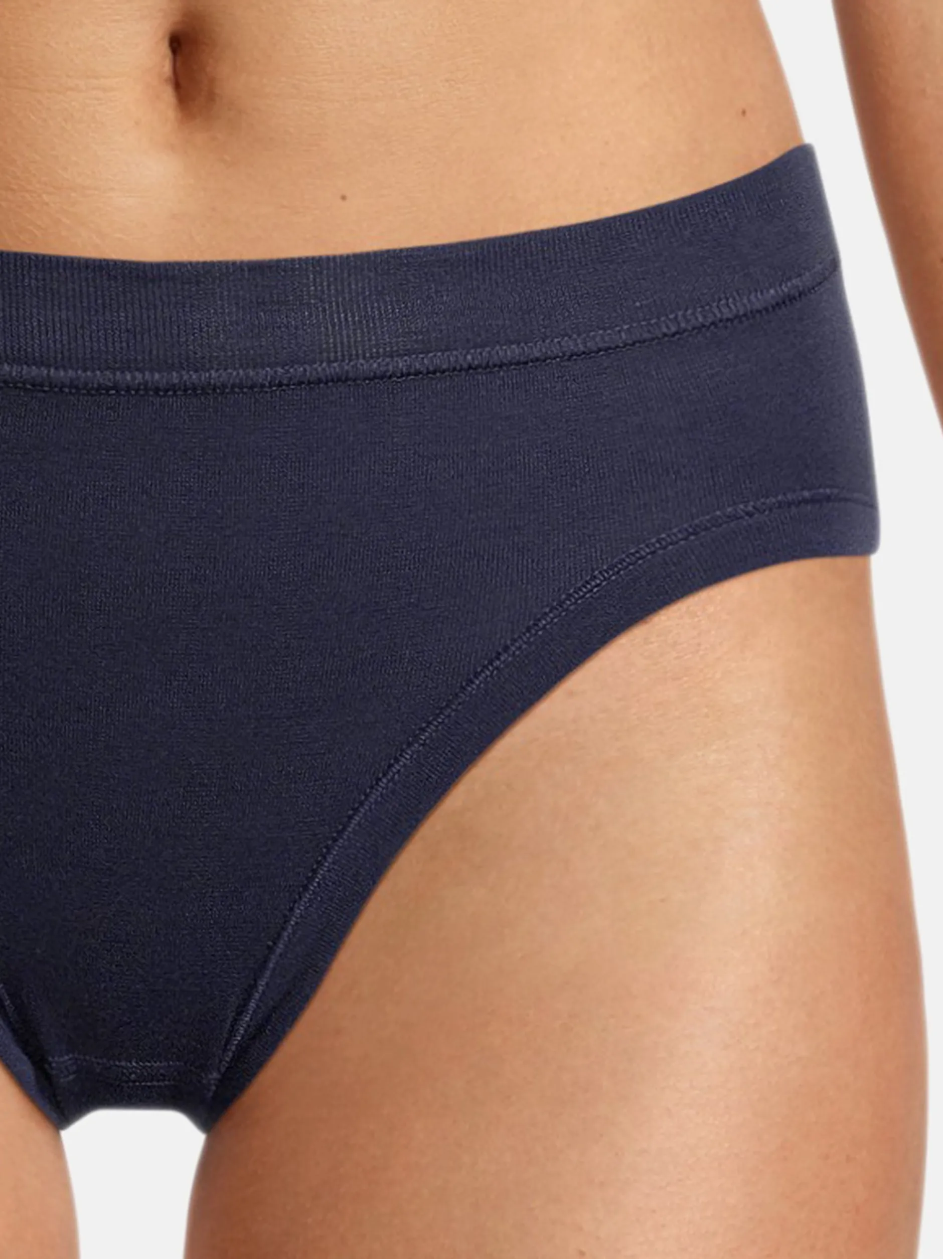 con-ta Damen Hüftslip - 3er Pack Feinripp in blau