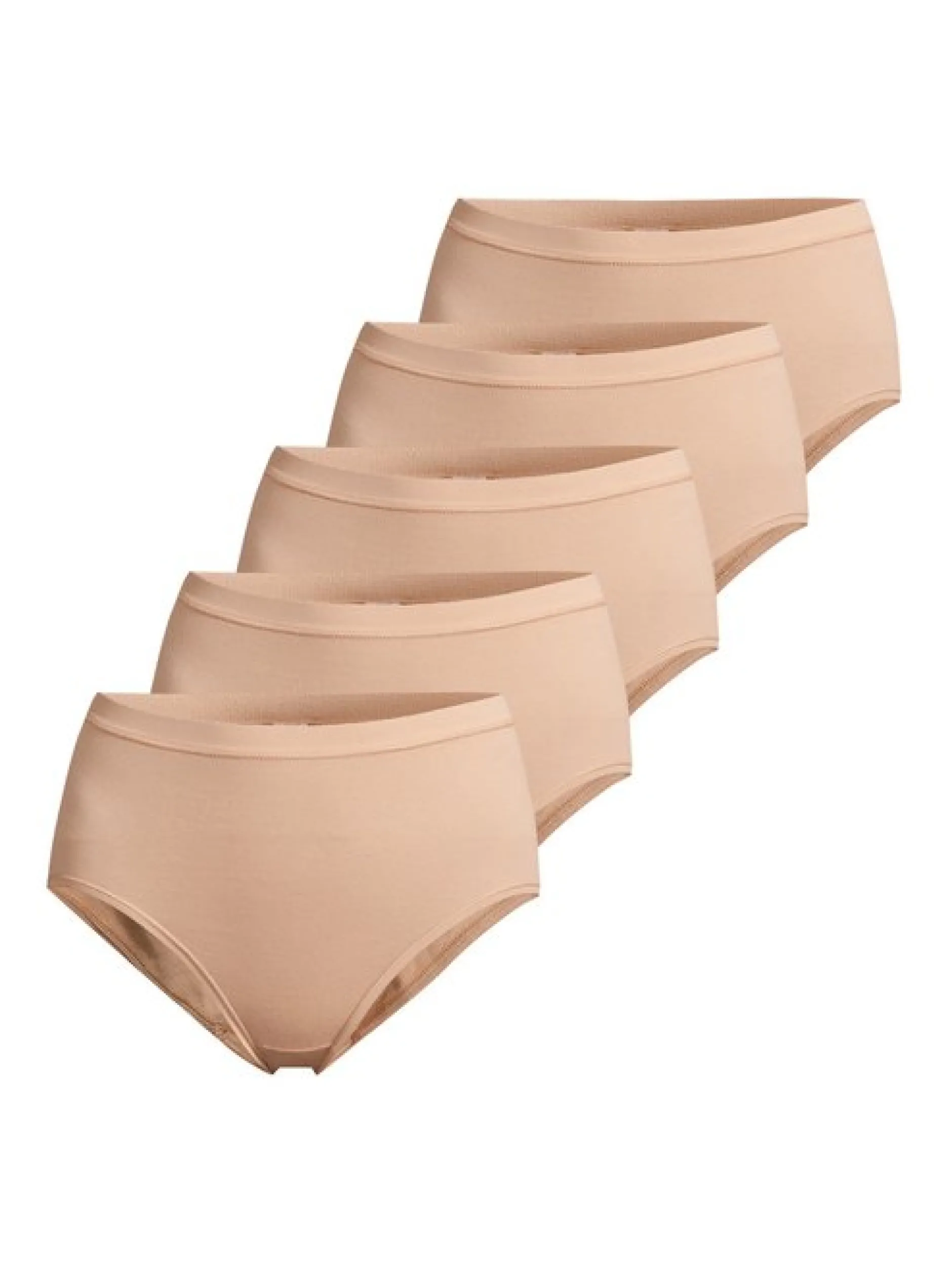 con-ta Damen Maxi Slip - 5er Pack Feinripp in beige