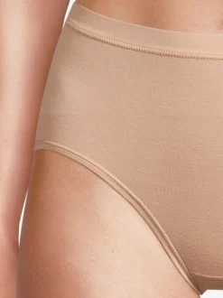 con-ta Damen Maxi Slip - 5er Pack Feinripp in beige