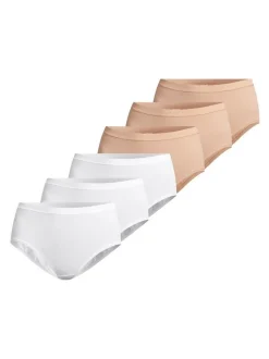 con-ta Damen Maxi Slip - 6er Pack Feinripp in beige