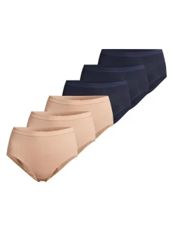 con-ta Damen Maxi Slip - 6er Pack Feinripp in blau