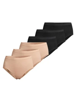con-ta Damen Maxi Slip - 6er Pack Feinripp in schwarz