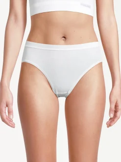 con-ta Damen Midi Slip - 6er Pack Feinripp in weiß