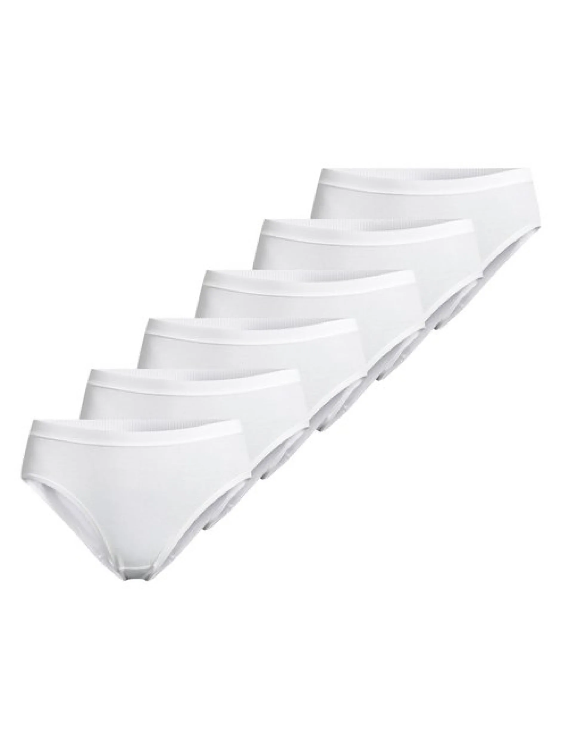 con-ta Damen Midi Slip - 6er Pack Feinripp in weiß