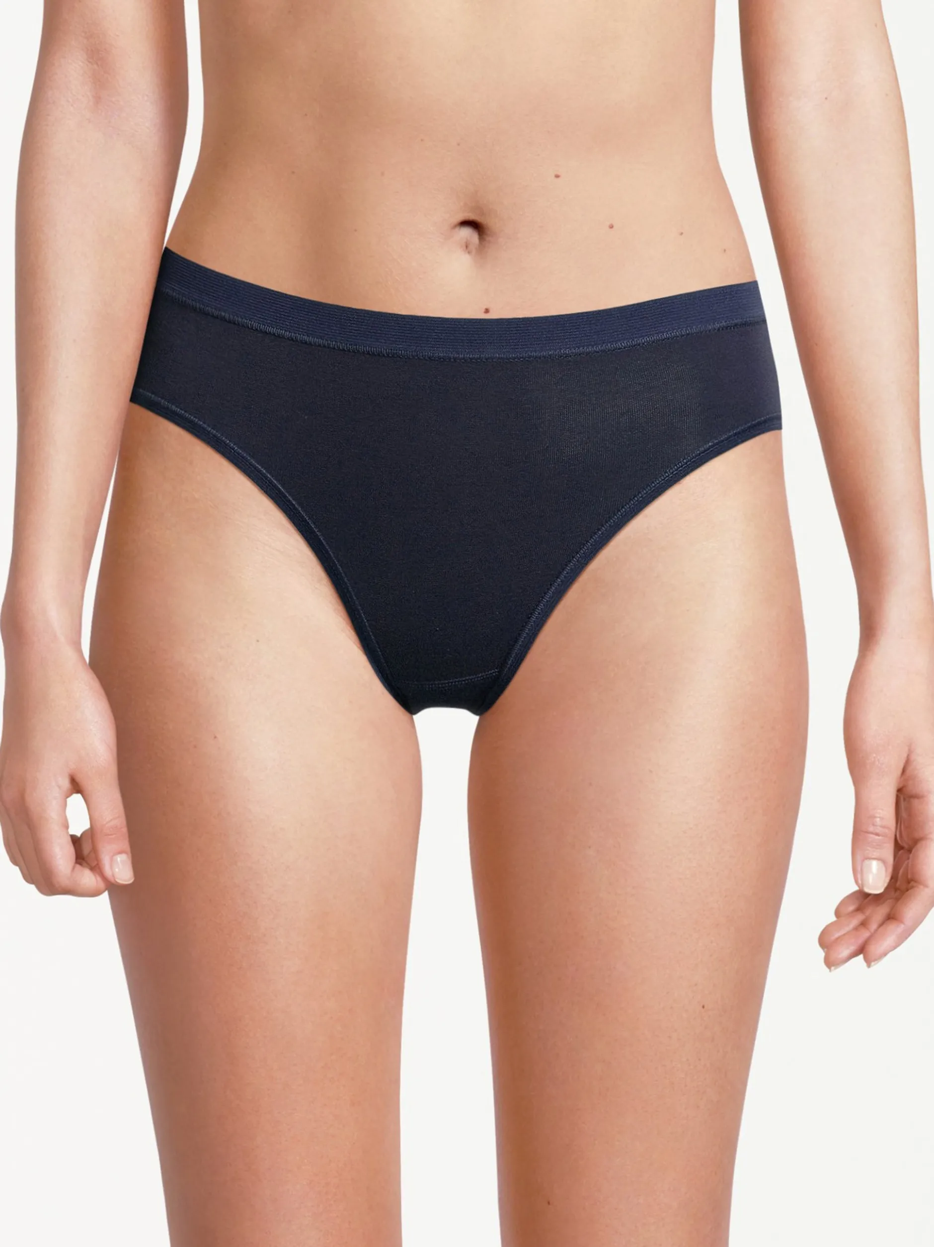con-ta Damen Midi Slip - 5er Pack Feinripp in blau