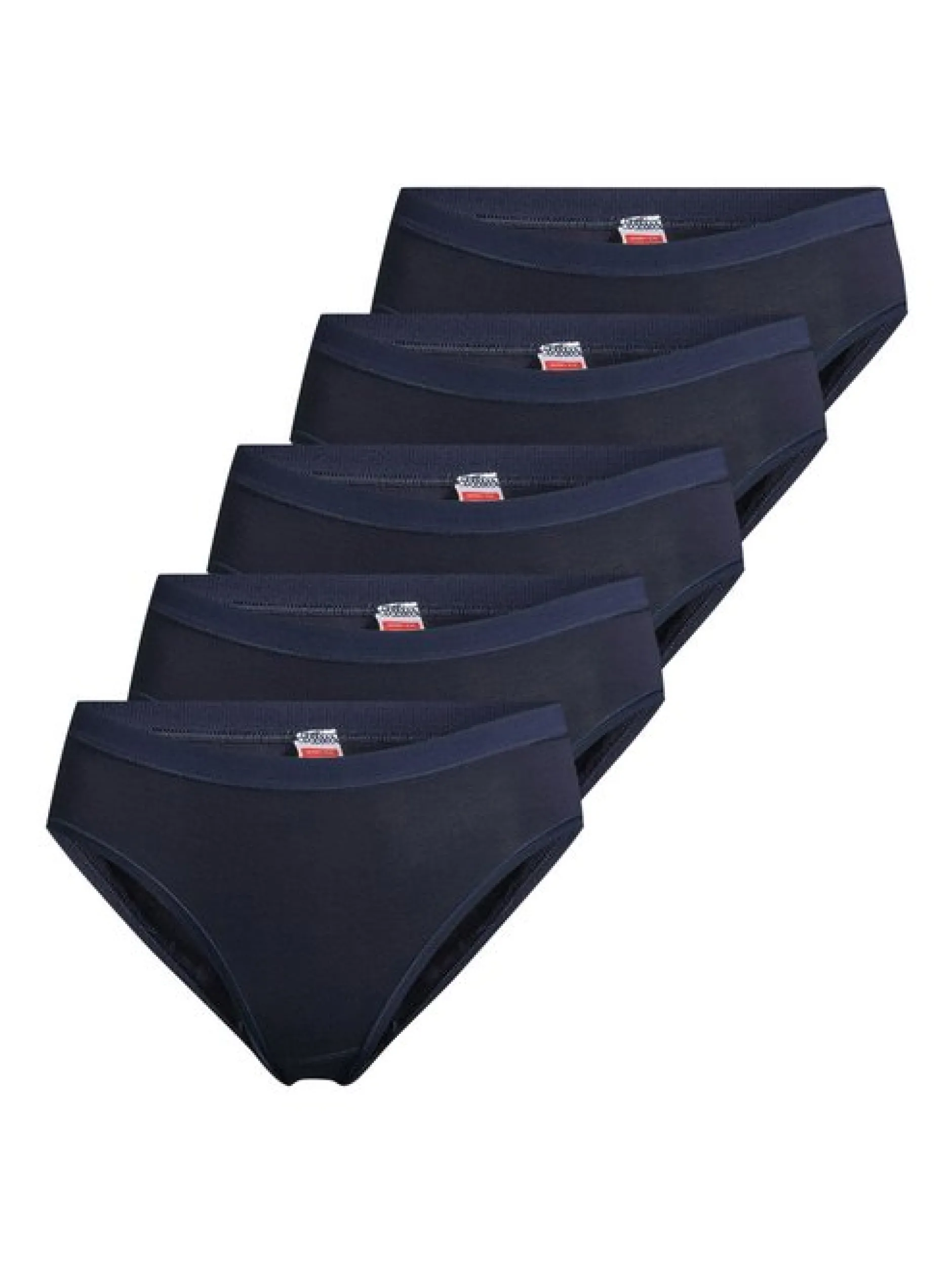 con-ta Damen Midi Slip - 5er Pack Feinripp in blau