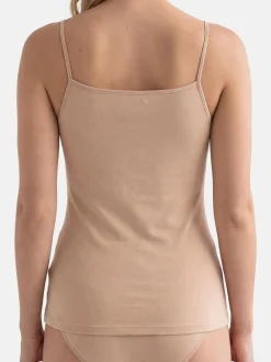 con-ta Damen Spaghetti Top - 6er Pack Modal in braun