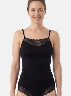 con-ta Damen Spaghetti Top - 6er Pack Modal in schwarz