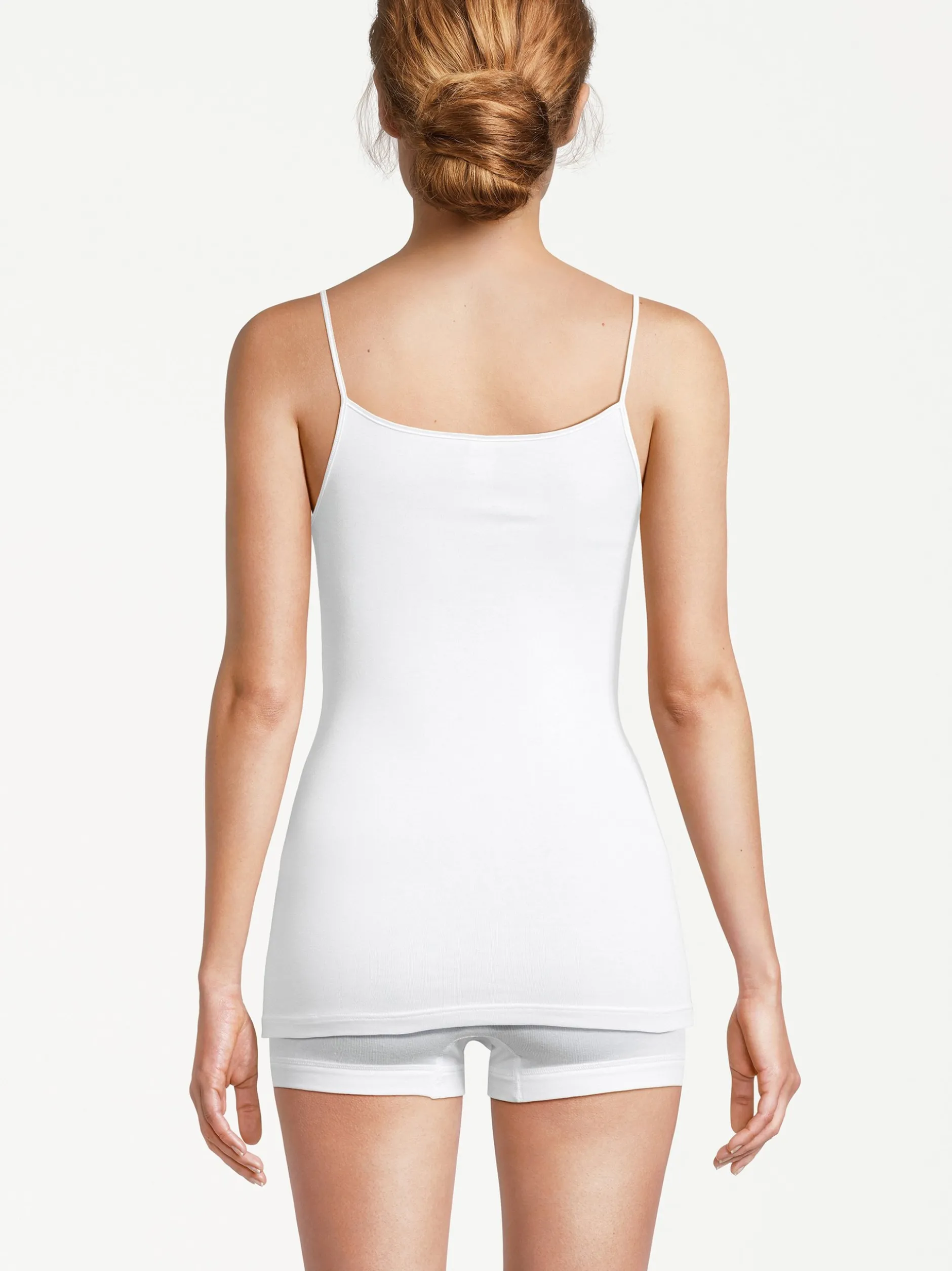 con-ta Damen Spaghetti Top - 3er Pack Modal in weiß