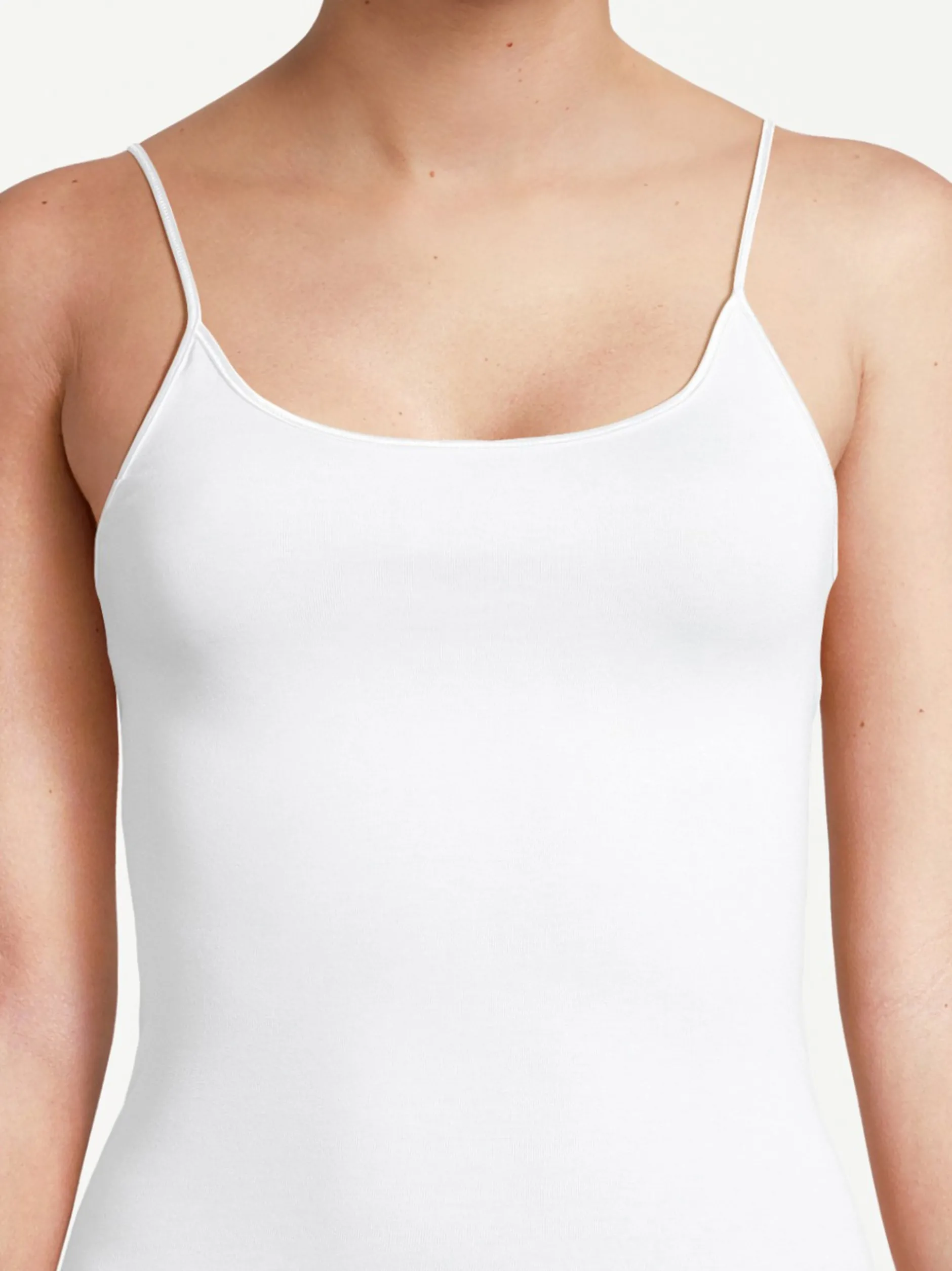 con-ta Damen Spaghetti Top - 3er Pack Modal in weiß