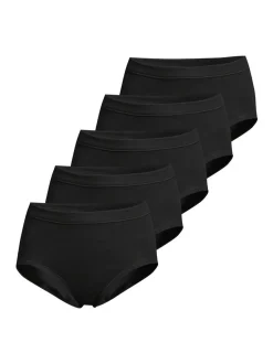 con-ta Damen Taillen Slip - 5er Pack Feinripp in schwarz