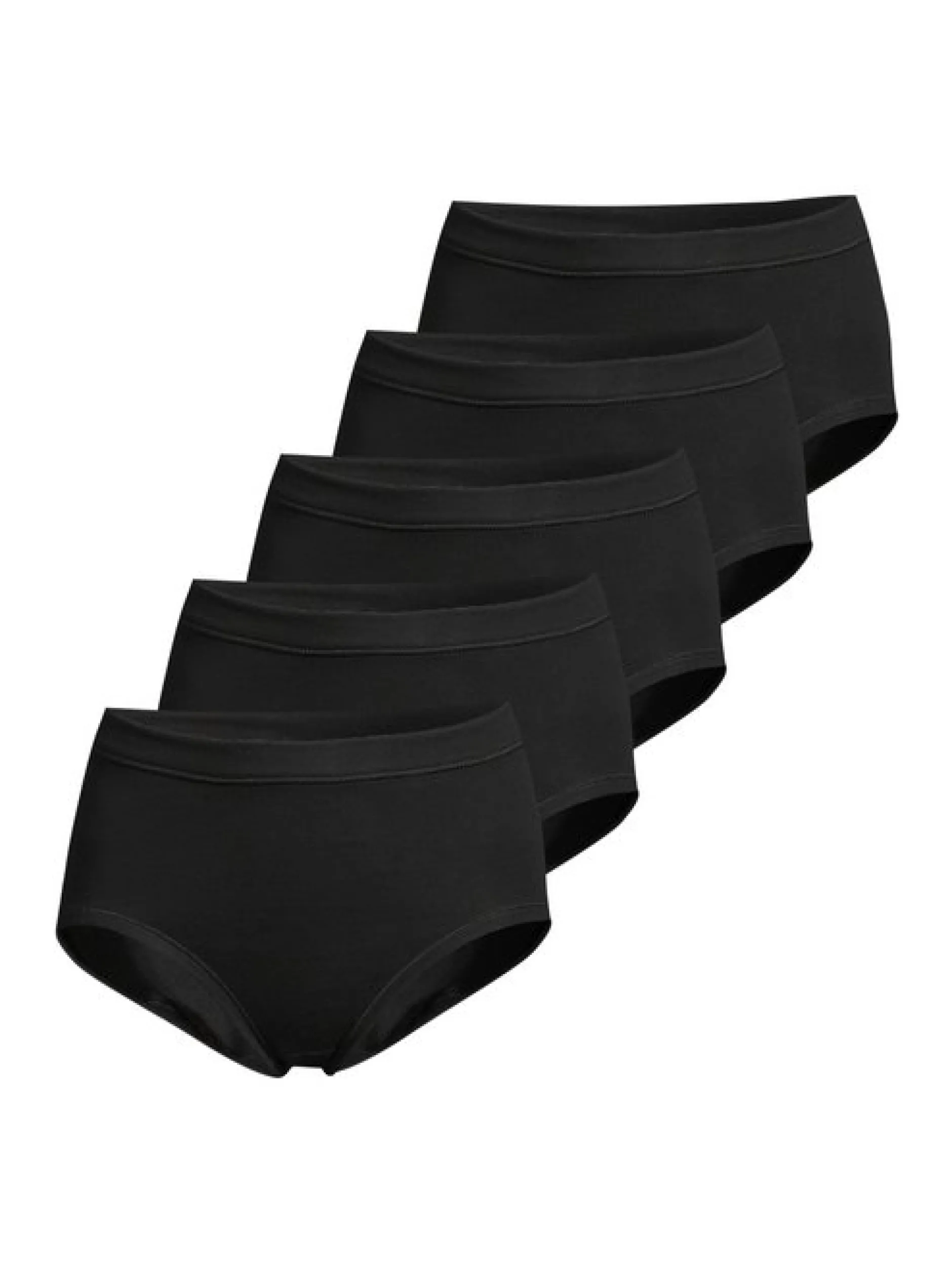 con-ta Damen Taillen Slip - 5er Pack Feinripp in schwarz