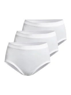 con-ta Damen Taillen Slip - 3er Pack Feinripp in weiß