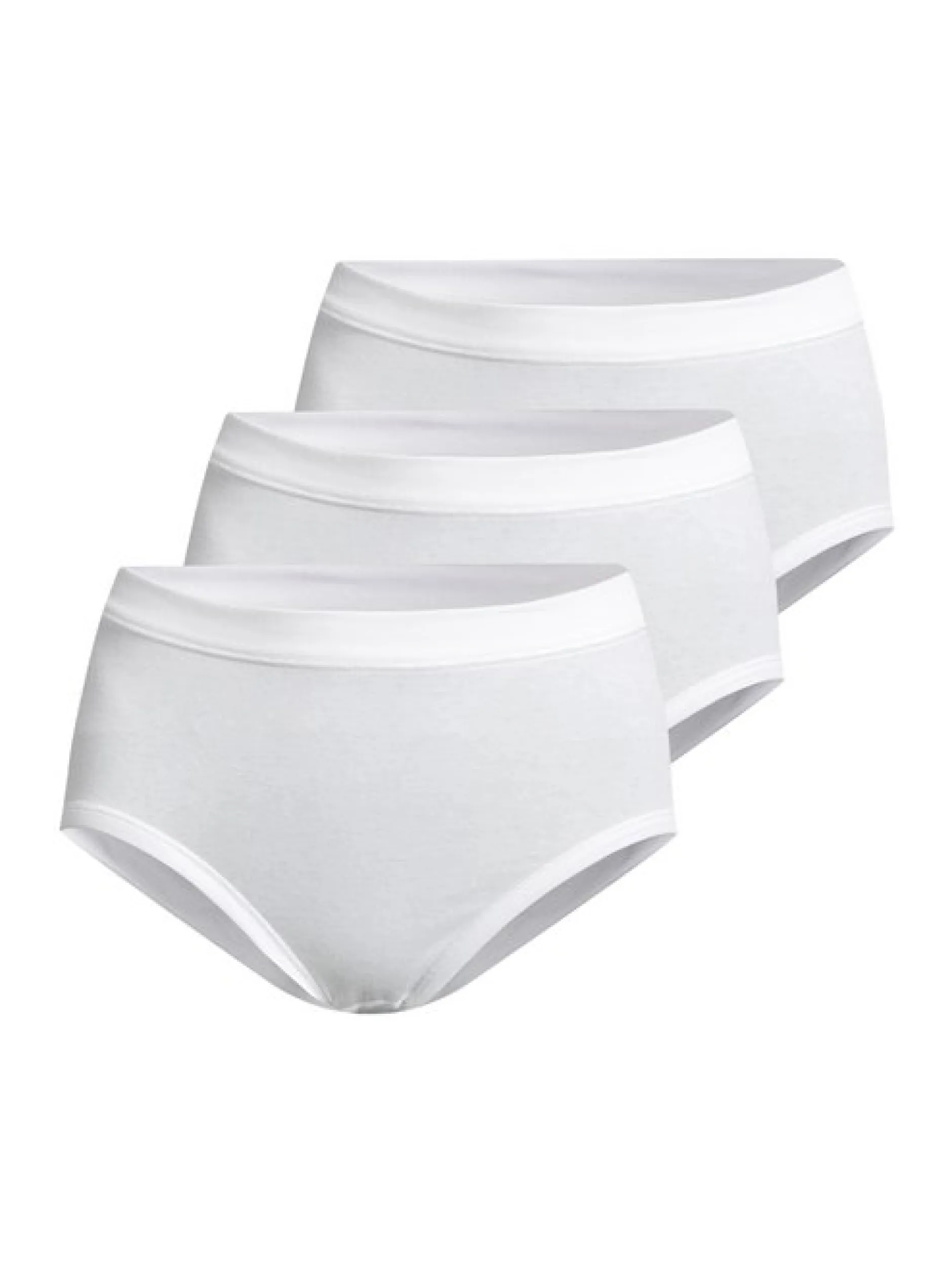 con-ta Damen Taillen Slip - 3er Pack Feinripp in weiß