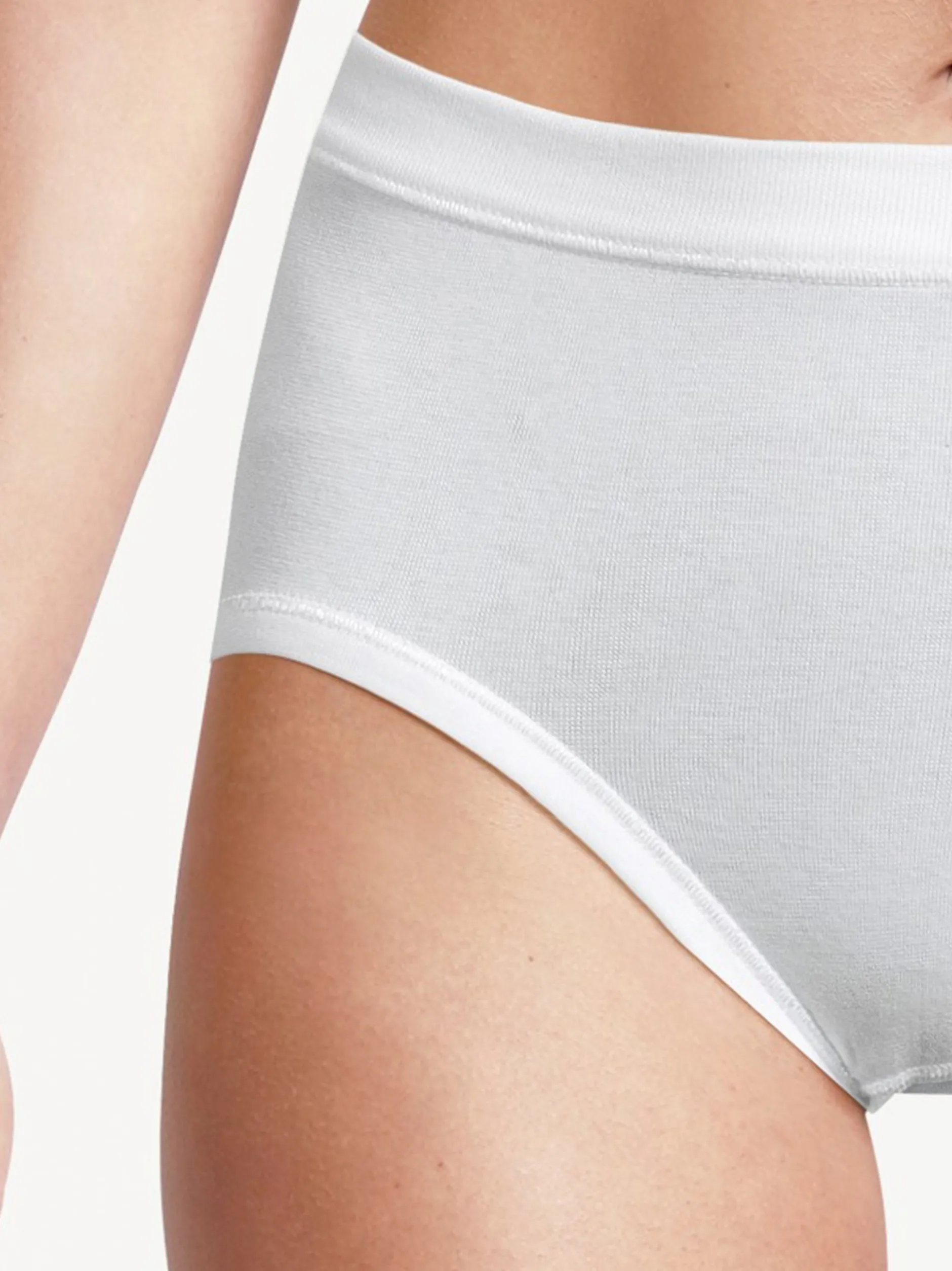 con-ta Damen Taillen Slip - 3er Pack Feinripp in weiß