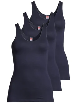 con-ta Damen Unterhemd - 3er Pack Modal in blau
