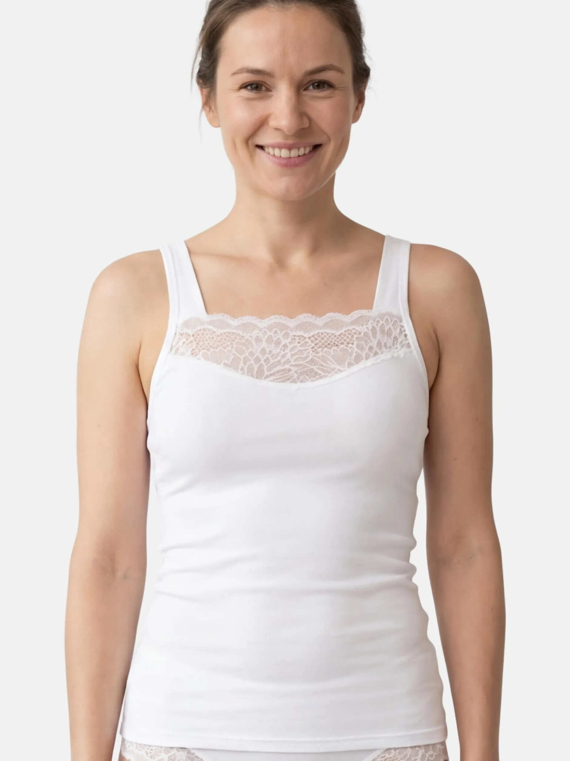 con-ta Damen Unterhemd - 6er Pack Modal in weiß