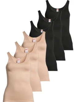 con-ta Damen Unterhemd - 6er Pack Modal in beige