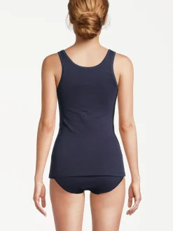 con-ta Damen Unterhemd - 6er Pack Feinripp in blau