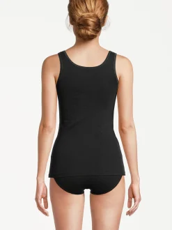 con-ta Damen Unterhemd - 3er Pack Feinripp in schwarz