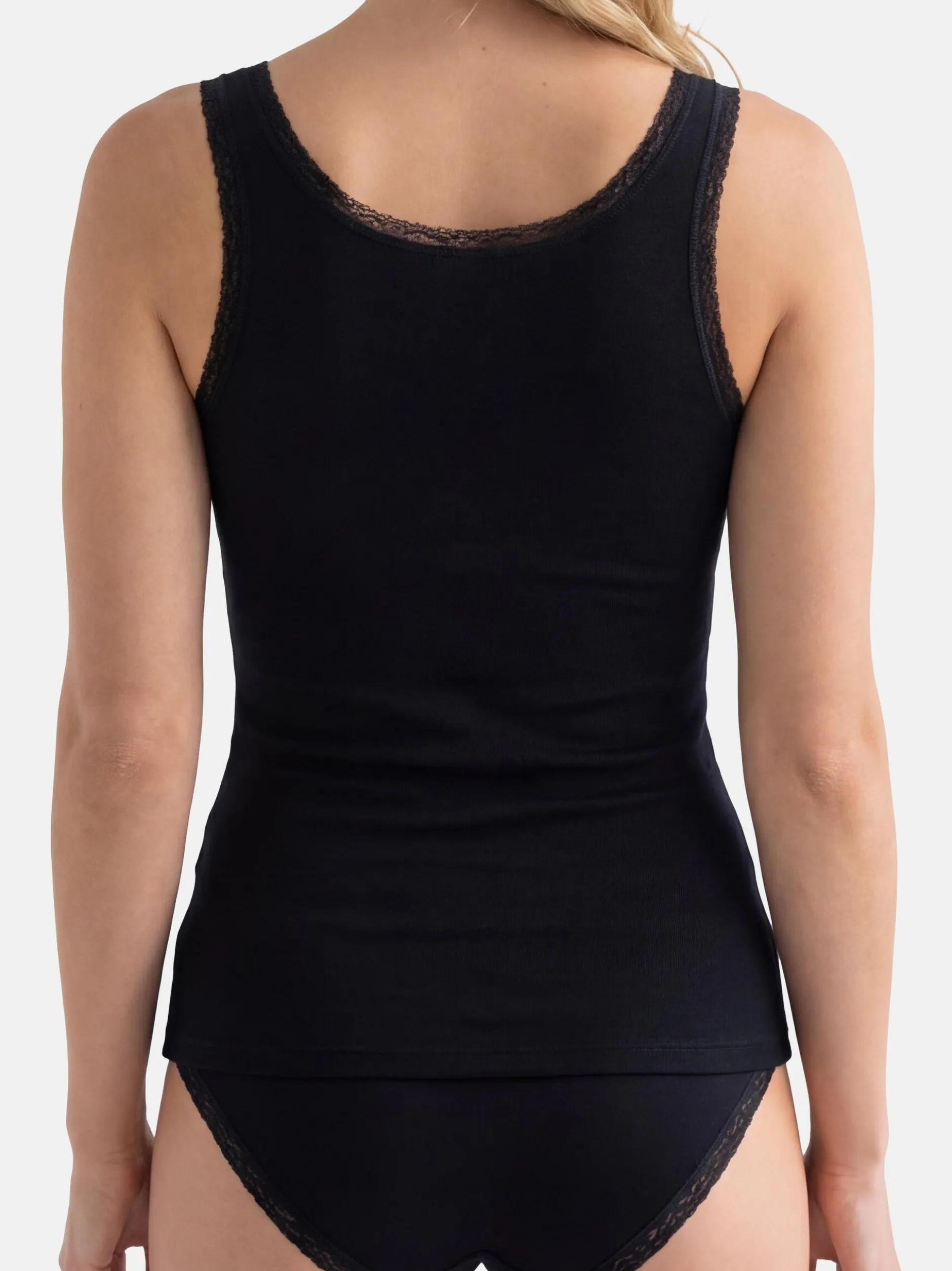 con-ta Damen Unterhemd - 6er Pack Modal in schwarz