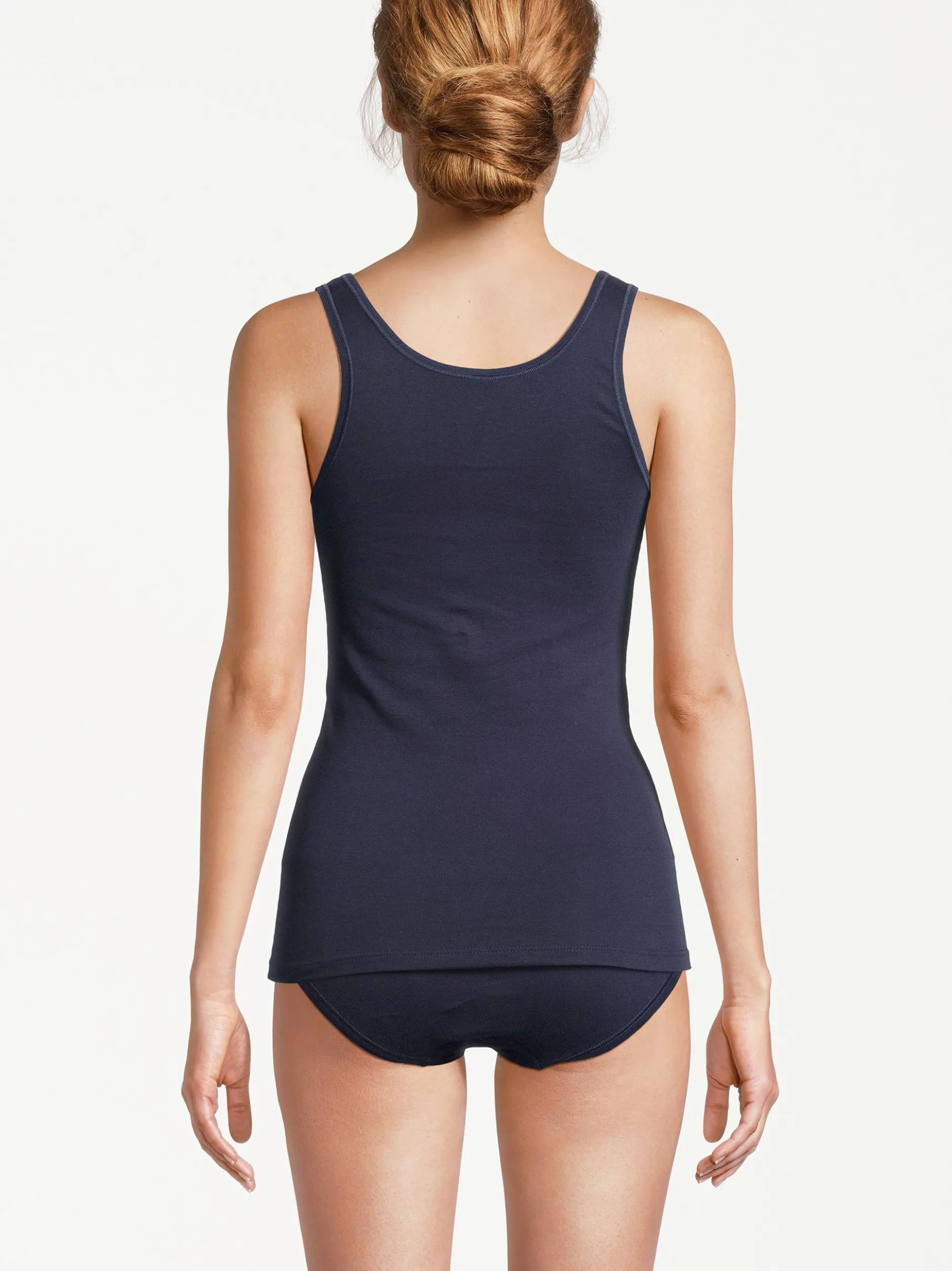 con-ta Damen Unterhemd - 6er Pack Feinripp in blau