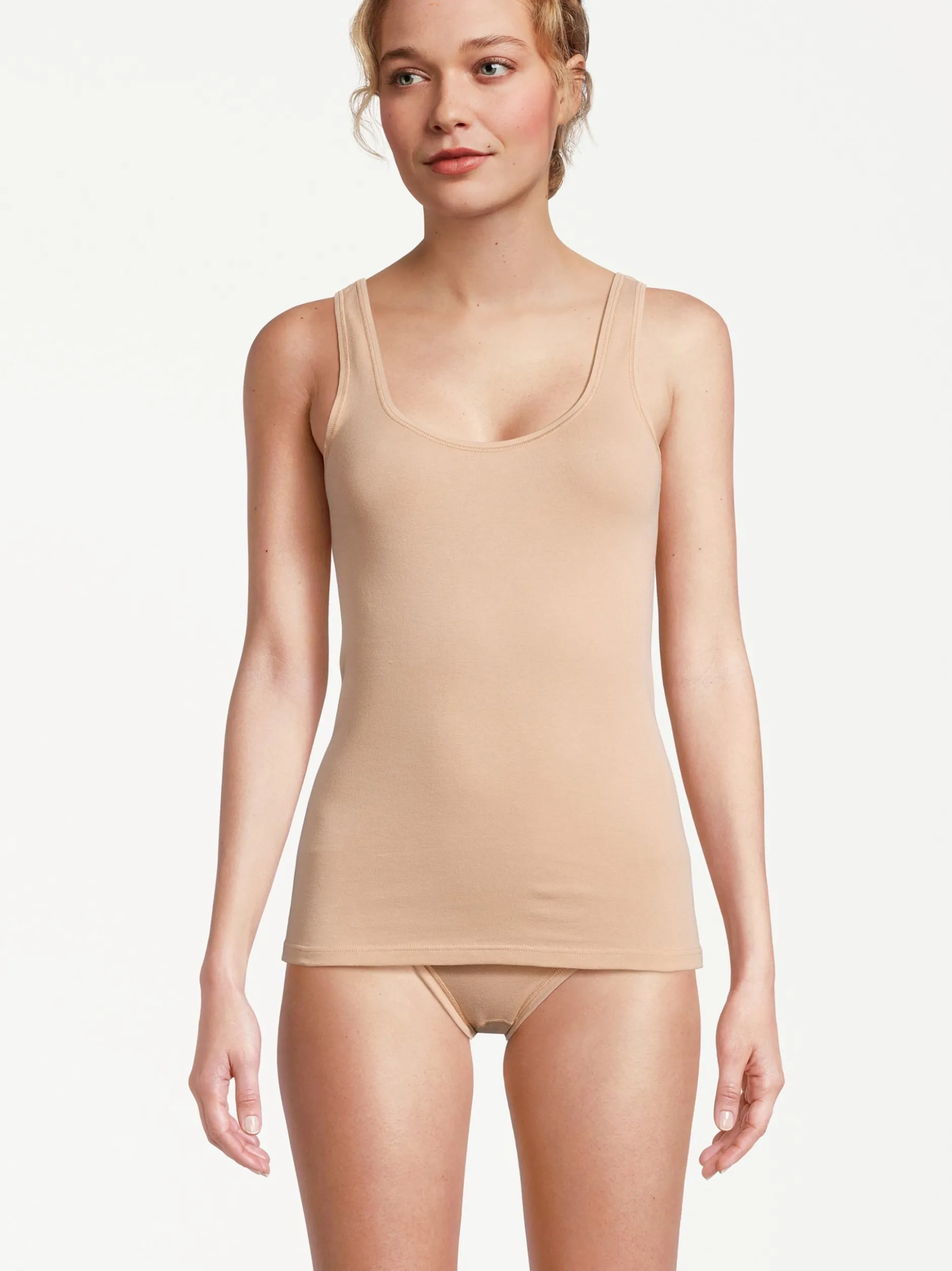 con-ta Damen Unterhemd - 6er Pack Feinripp in beige