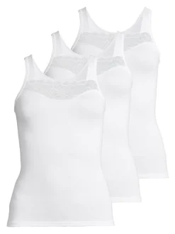 con-ta Damen Unterhemd - 3er Pack Modal in weiß
