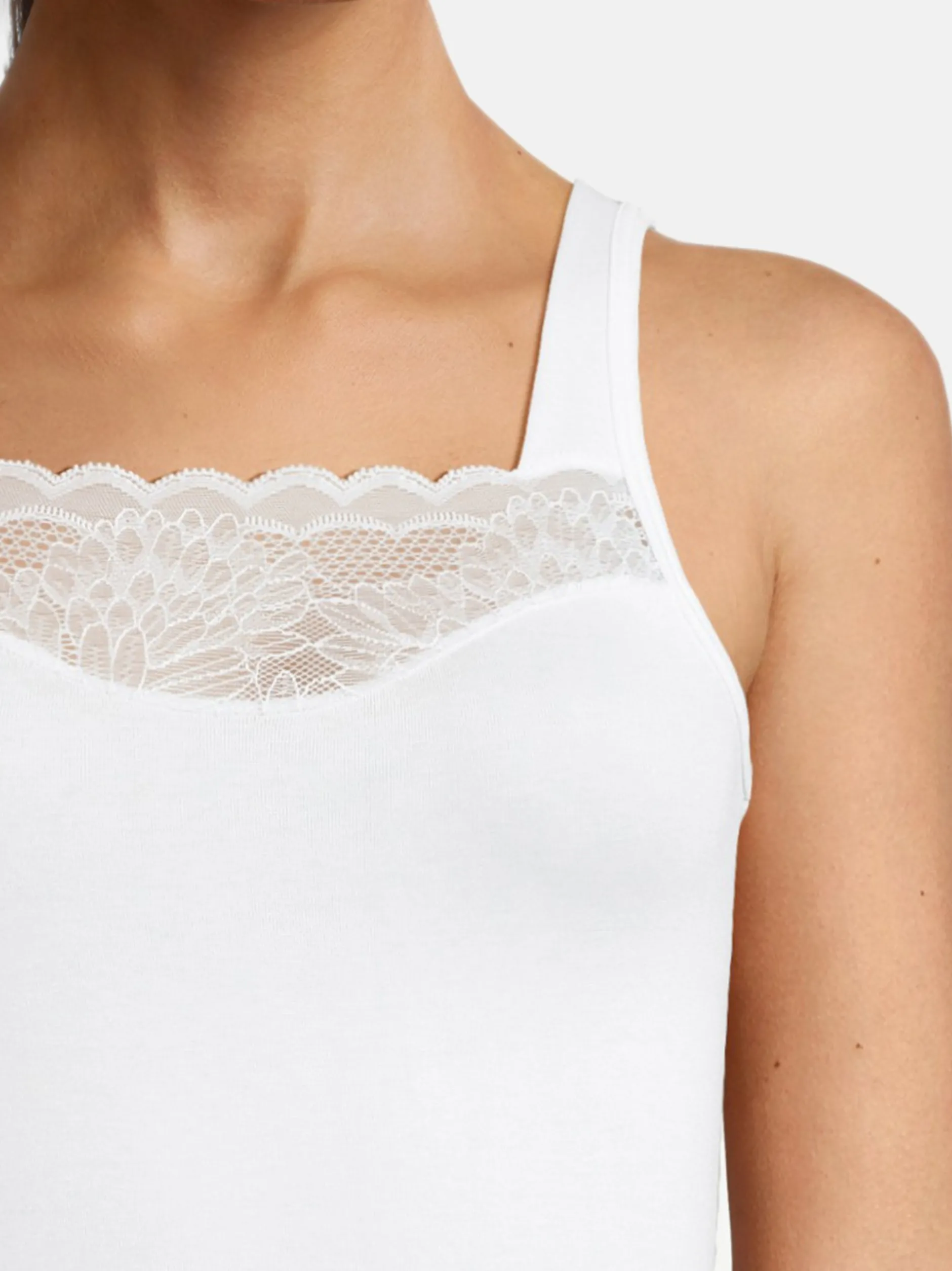 con-ta Damen Unterhemd - 3er Pack Modal in weiß