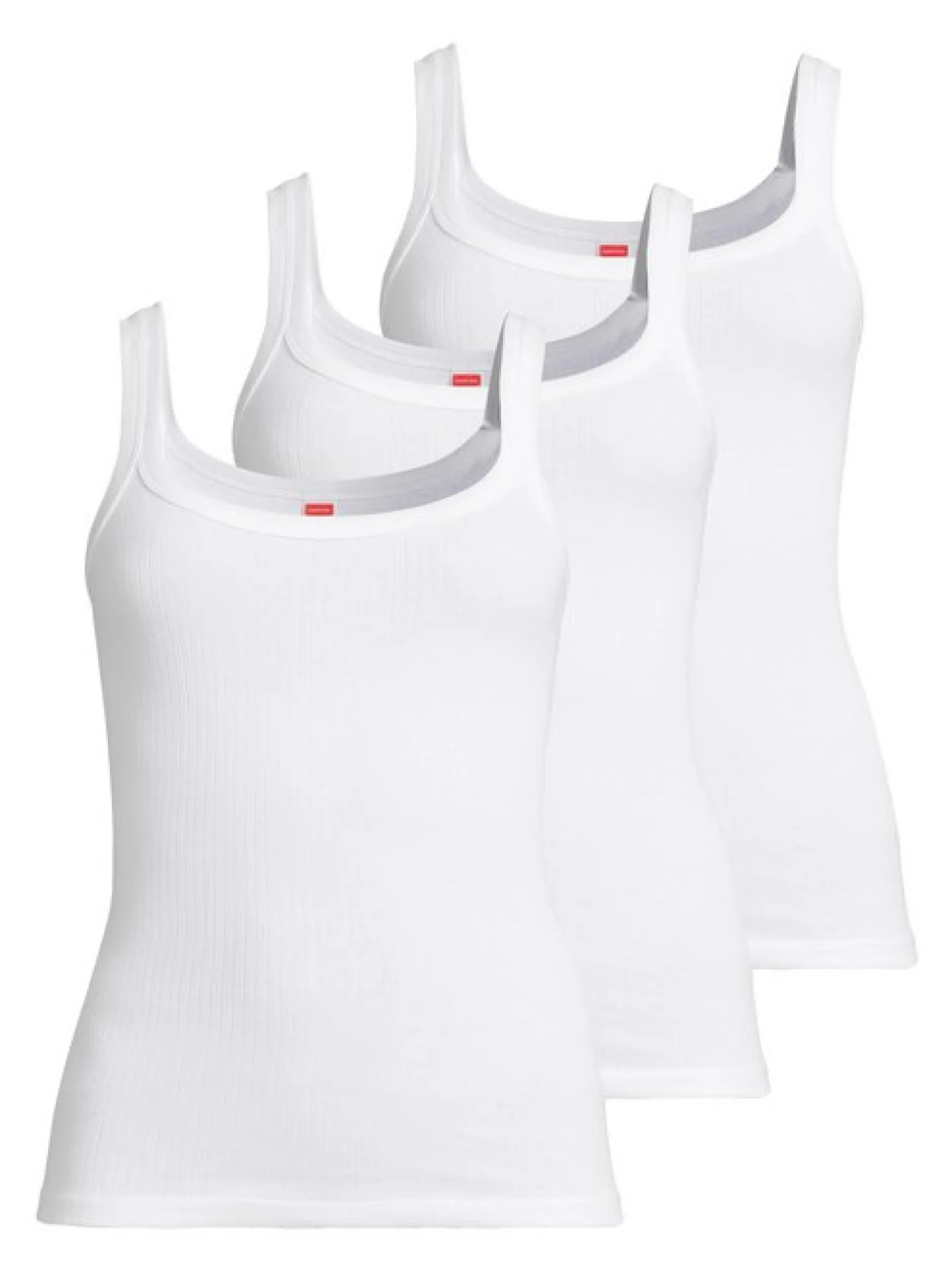 con-ta Damen Unterhemd - 3er Pack Feinripp in weiß
