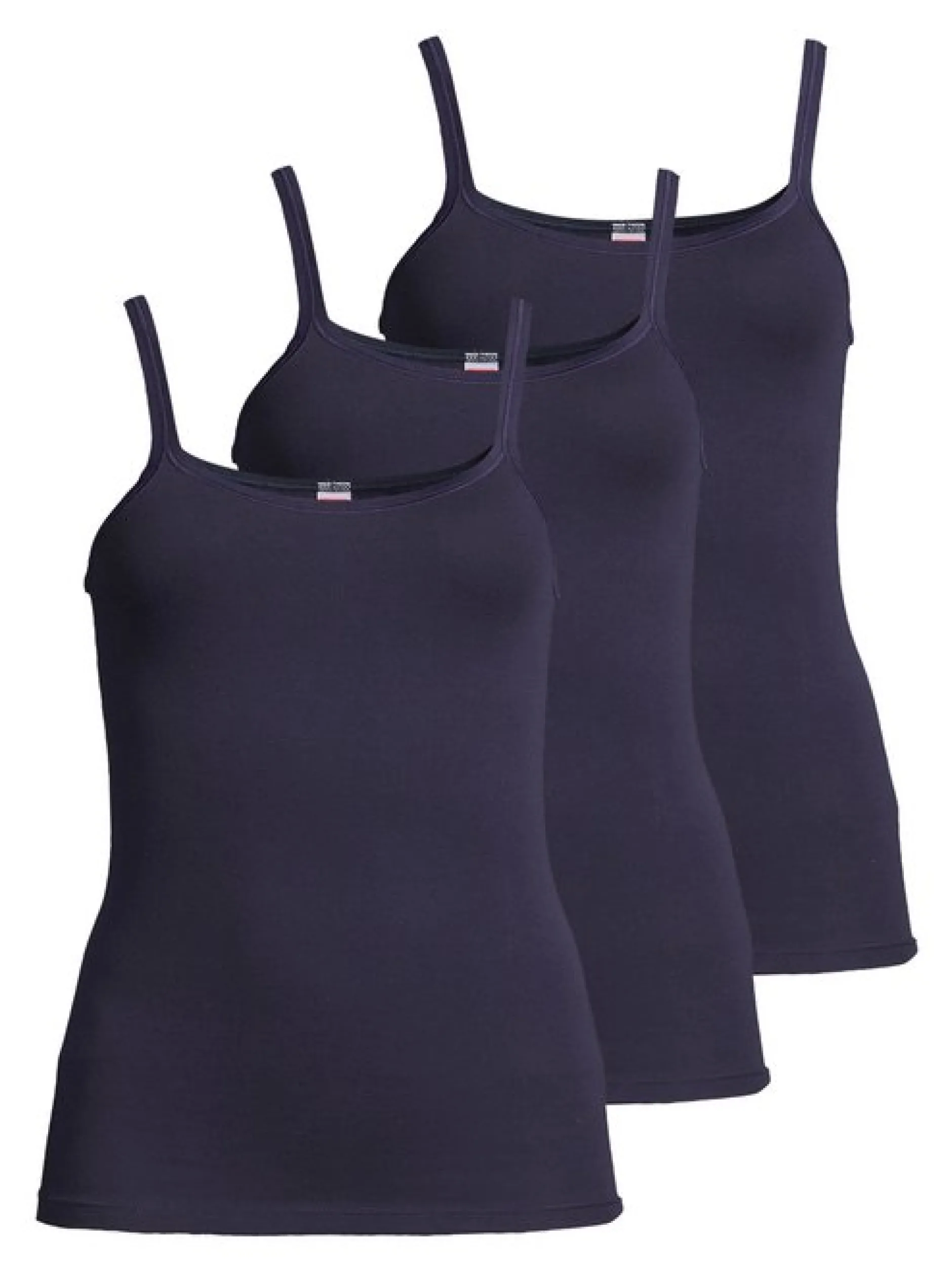 con-ta Damen Unterhemd - 3er Pack Feinripp in blau