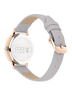 Cool Time Mädchen Armbanduhr - The Cool Rose Flower Power in grau