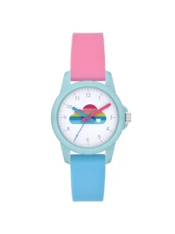 Cool Time Mädchen Armbanduhr - The Cool Red Apple in hellblau