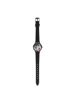 Cool Time Mädchen Armbanduhr - The Cool Rose Flower Power in schwarz