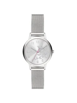 Cool Time Mädchen Armbanduhr - The Cool Mesh Silver Butterfly in silber