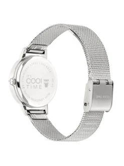 Cool Time Mädchen Armbanduhr - The Cool Mesh Silver Butterfly in silber